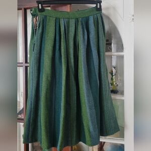 Vintage wool skirt in blues and greens. Made in Ireland.